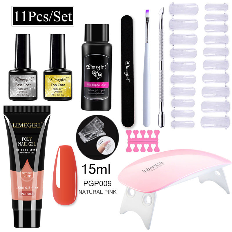 Nail Art Set Tool Extension Gel Nail Art UV Lamp Crystal Extension Gel Set Beginner Complete    Home Decor Supply | Online Retail | ShoreShopper.com