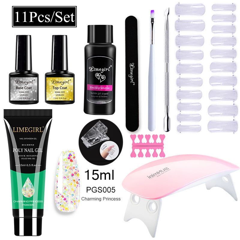 Nail Art Set Tool Extension Gel Nail Art UV Lamp Crystal Extension Gel Set Beginner Complete    Home Decor Supply | Online Retail | ShoreShopper.com