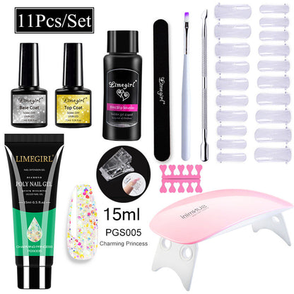 Nail Art Set Tool Extension Gel Nail Art UV Lamp Crystal Extension Gel Set Beginner Complete    Home Decor Supply | Online Retail | ShoreShopper.com
