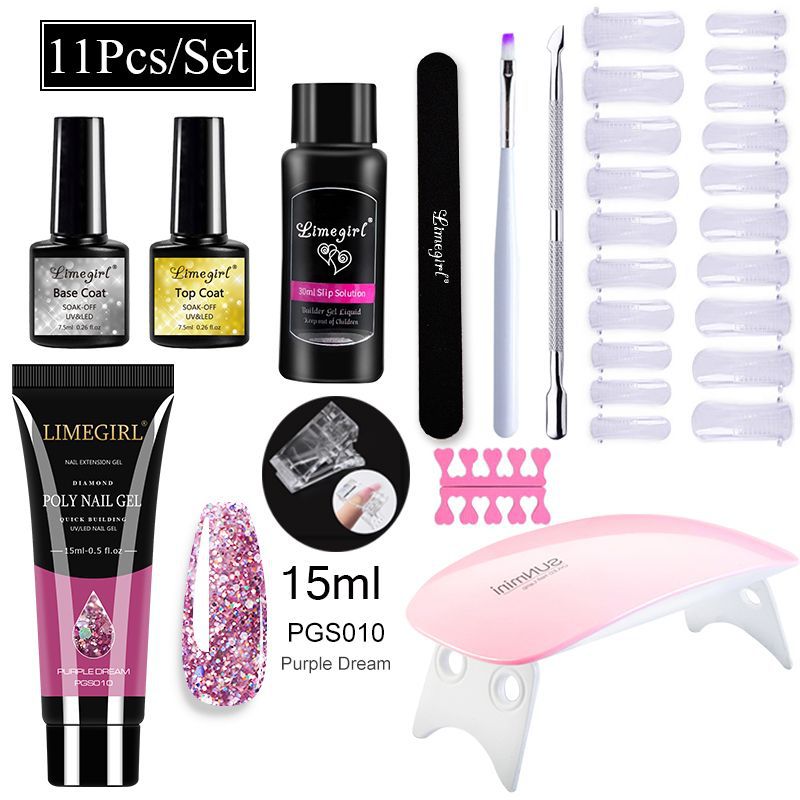 Nail Art Set Tool Extension Gel Nail Art UV Lamp Crystal Extension Gel Set Beginner Complete    Home Decor Supply | Online Retail | ShoreShopper.com