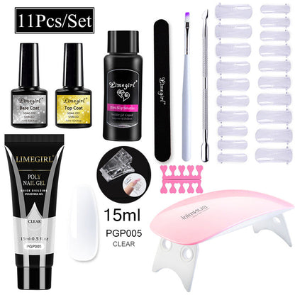 Nail Art Set Tool Extension Gel Nail Art UV Lamp Crystal Extension Gel Set Beginner Complete    Home Decor Supply | Online Retail | ShoreShopper.com