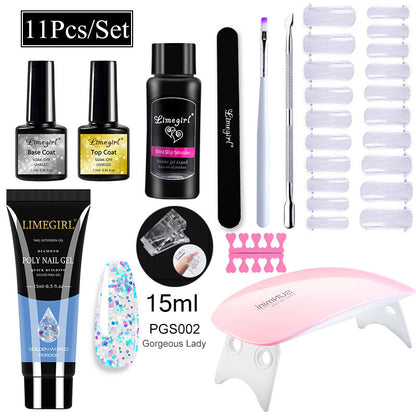 Nail Art Set Tool Extension Gel Nail Art UV Lamp Crystal Extension Gel Set Beginner Complete    Home Decor Supply | Online Retail | ShoreShopper.com