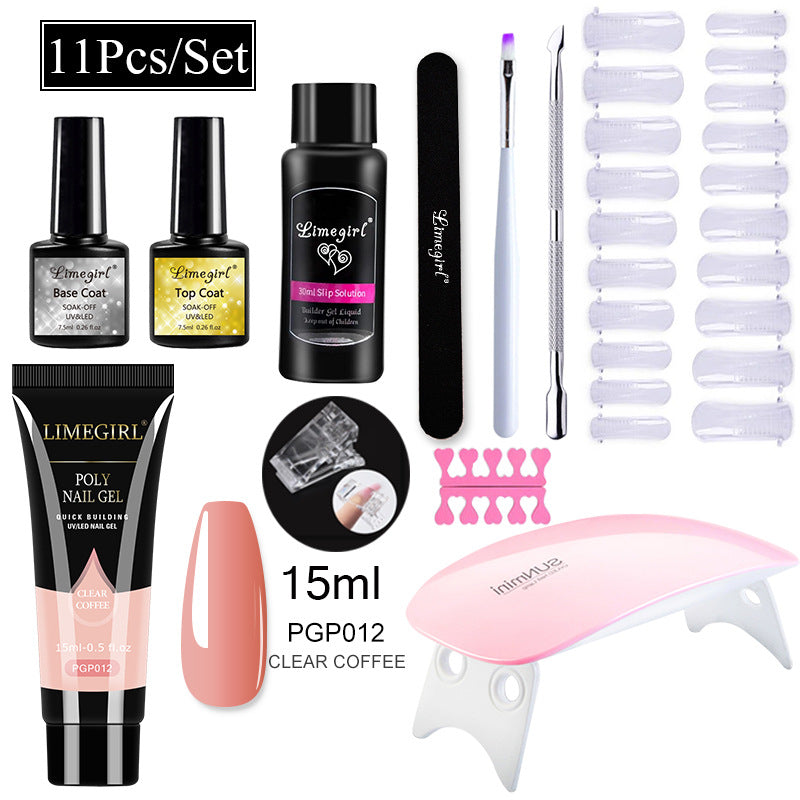 Nail Art Set Tool Extension Gel Nail Art UV Lamp Crystal Extension Gel Set Beginner Complete    Home Decor Supply | Online Retail | ShoreShopper.com