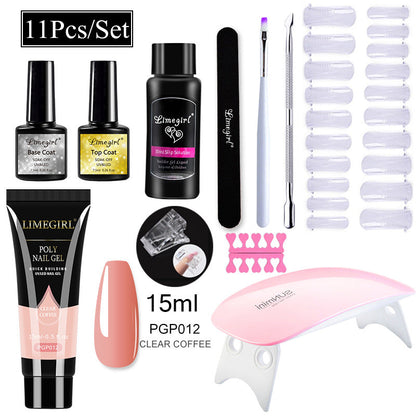 Nail Art Set Tool Extension Gel Nail Art UV Lamp Crystal Extension Gel Set Beginner Complete    Home Decor Supply | Online Retail | ShoreShopper.com