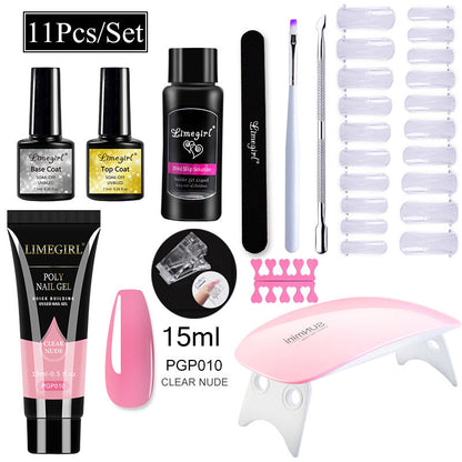Nail Art Set Tool Extension Gel Nail Art UV Lamp Crystal Extension Gel Set Beginner Complete    Home Decor Supply | Online Retail | ShoreShopper.com