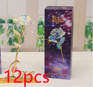 24K Luminous Color Gold Rose Flower Set - ShoreCo.Shop