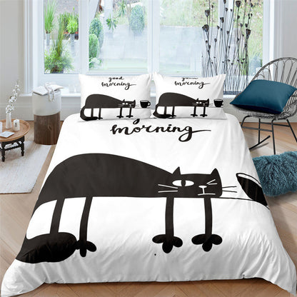 Pet Kitten Three-piece 3D Digital Printing Quilt Cover Pillowcase    Home Decor Supply | Online Retail | ShoreShopper.com
