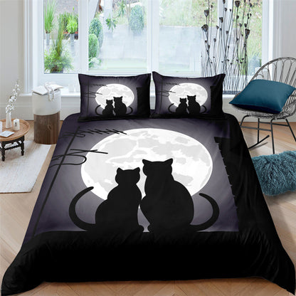 Pet Kitten Three-piece 3D Digital Printing Quilt Cover Pillowcase    Home Decor Supply | Online Retail | ShoreShopper.com