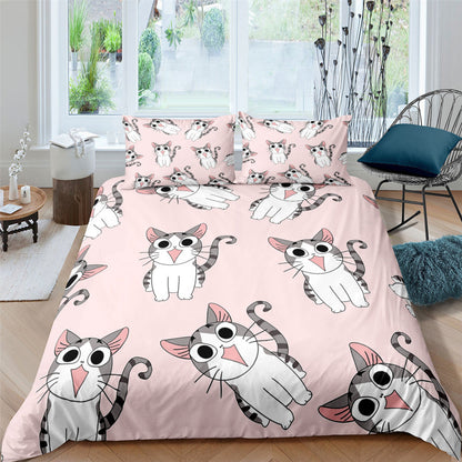 3D Digital Printing Plaid Bear Quilt Cover Three-piece Set And Four-piece Bed Sheet Set    Home Decor Supply | Online Retail | ShoreShopper.com