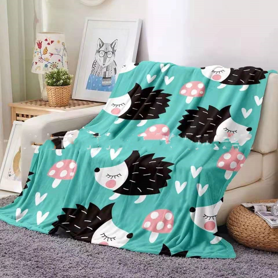 Flannel Blanket Hedgehog Coral Fleece Blanket    Home Decor Supply | Online Retail | ShoreShopper.com