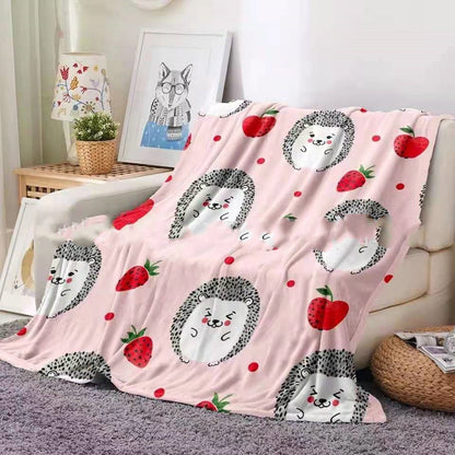Flannel Blanket Hedgehog Coral Fleece Blanket    Home Decor Supply | Online Retail | ShoreShopper.com