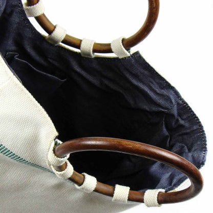 Firehose Wood Handled White Bag    Home Decor Supply | Online Retail | ShoreShopper.com