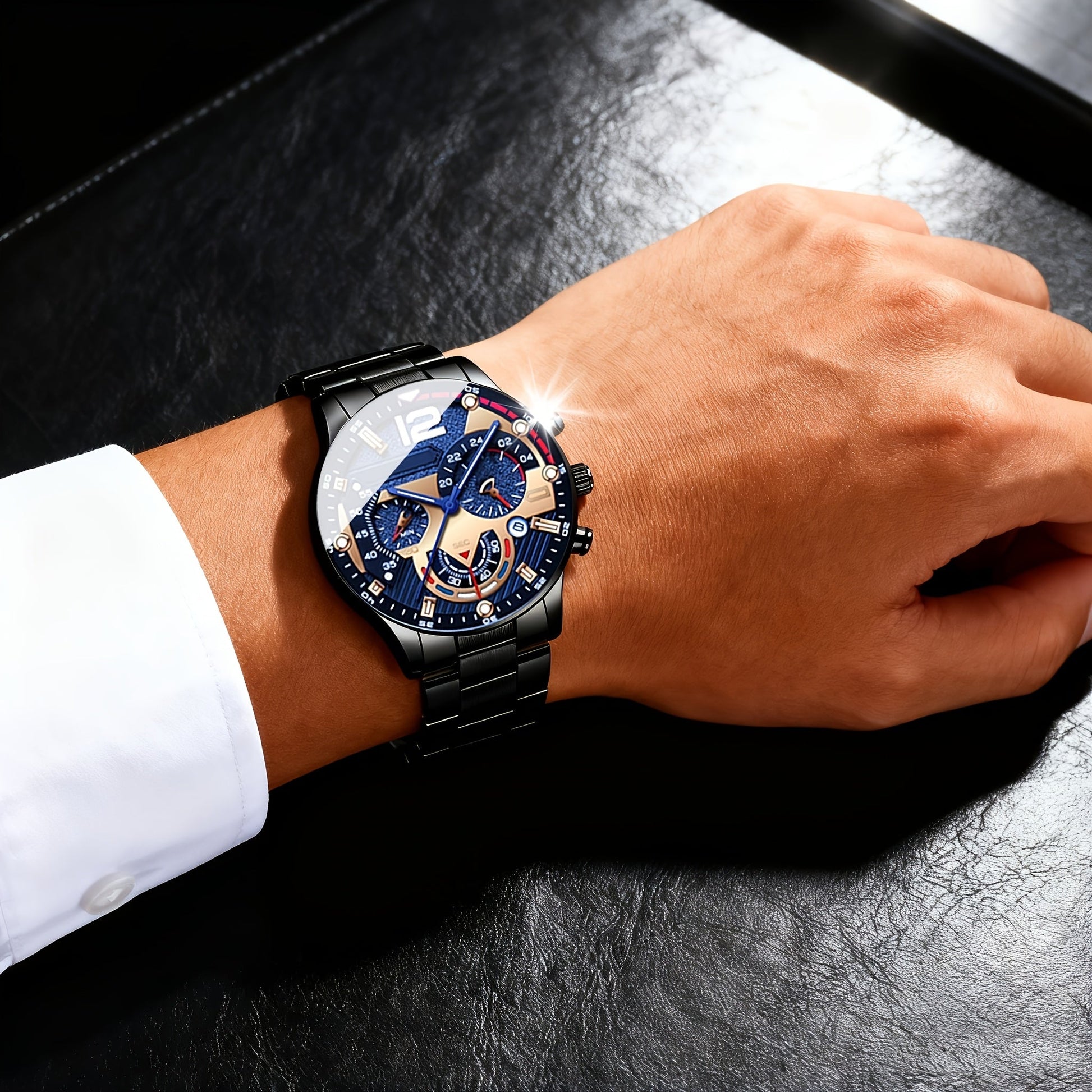 5pcs Men's Business Fashion High-End Elegant Versatile Watch Set Perfect Gift for Friends On Holidays And Birthdays Holiday Gifts Birthday Presents Elegant Design Sophisticated Timepiece Premium Materials Watch Set for Men Wr    Home Decor Supply | Online Retail | ShoreShopper.com