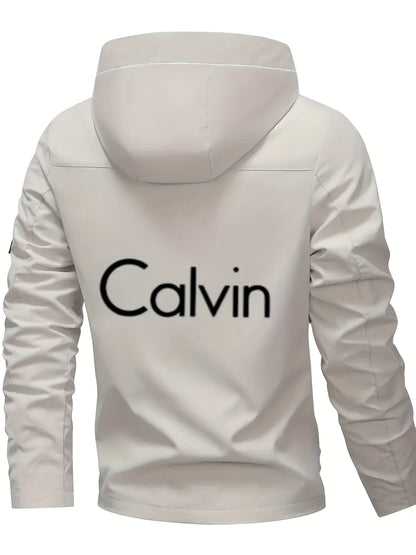 Calvin Men'S Durable Casual Hooded Motorcycle Jacket | Regular Fit, Crew Neck, Zippered Pockets, Adjustable Drawstring Hood, Machine Washable, Random Print Design, Zippered Storage, Perfect for Spring/Fall Outdoor Riding & Ca    Home Decor Supply | Online Retail | ShoreShopper.com