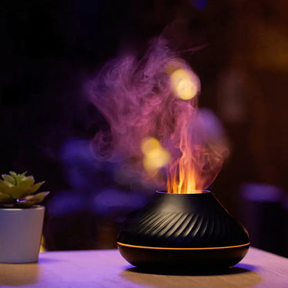 RGB Flame Aroma Diffuser & Volcanic Humidifier - 130ml Essential Oil Mist Maker - ShoreCo.Shop