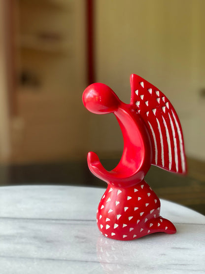 Praying Angel Soapstone Sculpture - Red Finish    Home Decor Supply | Online Retail | ShoreShopper.com