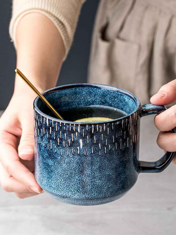 Starry Retro Blue Mark Cup