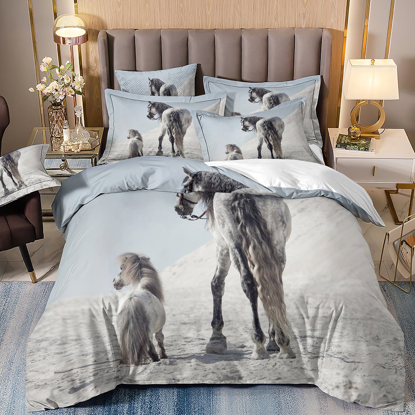 Horse Series 3D Digital Printing Bed Three-piece Set    Home Decor Supply | Online Retail | ShoreShopper.com