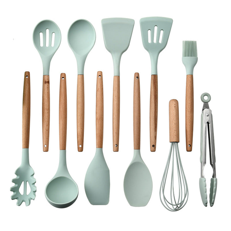 Silicone Kitchenware With Wooden Handle - ShoreCo.Shop