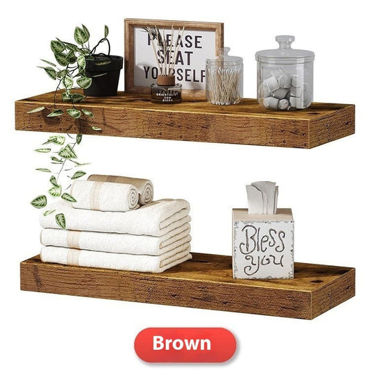 Solid Wood Floating Wall Shelf - Minimalist Hanging Storage for Home and Office    Home Decor Supply | Online Retail | ShoreShopper.com