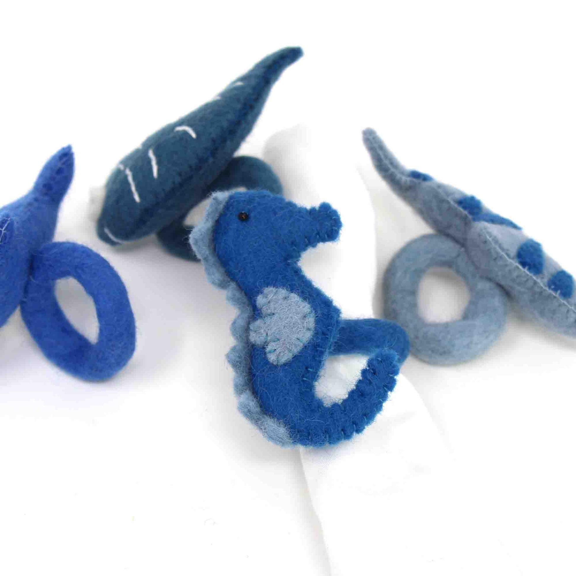Nautical Shark, Whale & Seahorse Felt Napkin Rings, Set of 4    Home Decor Supply | Online Retail | ShoreShopper.com