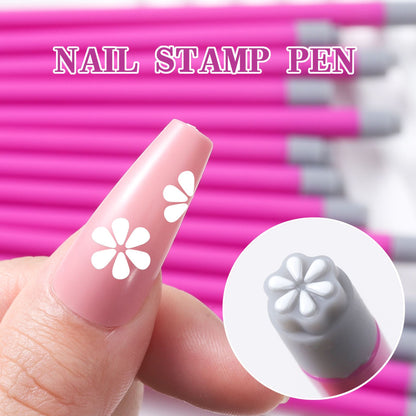 Nail Art Stamp Pen With Butterfly And Floral Designs DIY Nail Printing Pen Transfer Tool For Nail Art    Home Decor Supply | Online Retail | ShoreShopper.com