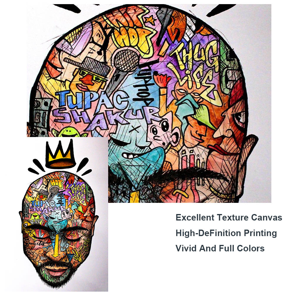 Graffiti Art Portrait Abstract Rapper Wall Art Poster    Home Decor Supply | Online Retail | ShoreShopper.com