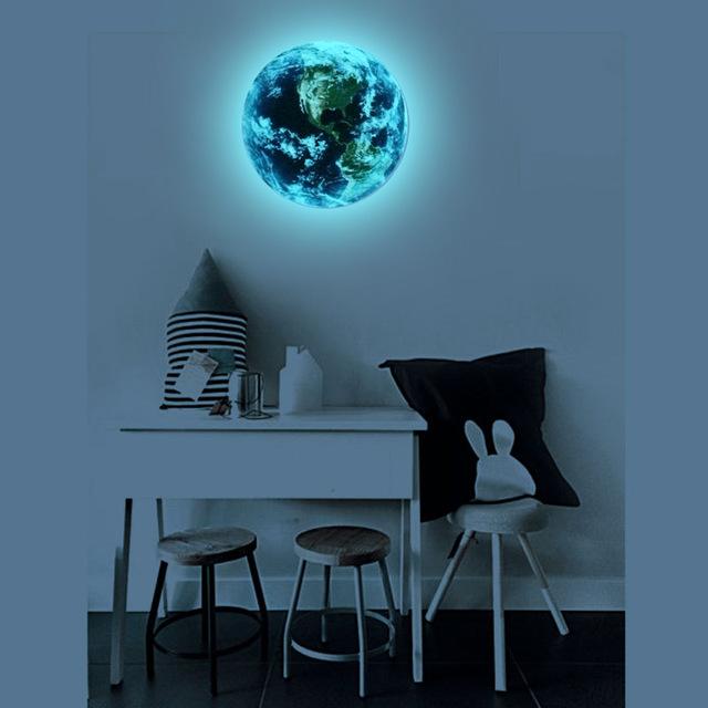 Glow In The Dark 3D Earth Wall Sticker FREE GLOBAL SHIPPING    Home Decor Supply | Online Retail | ShoreShopper.com