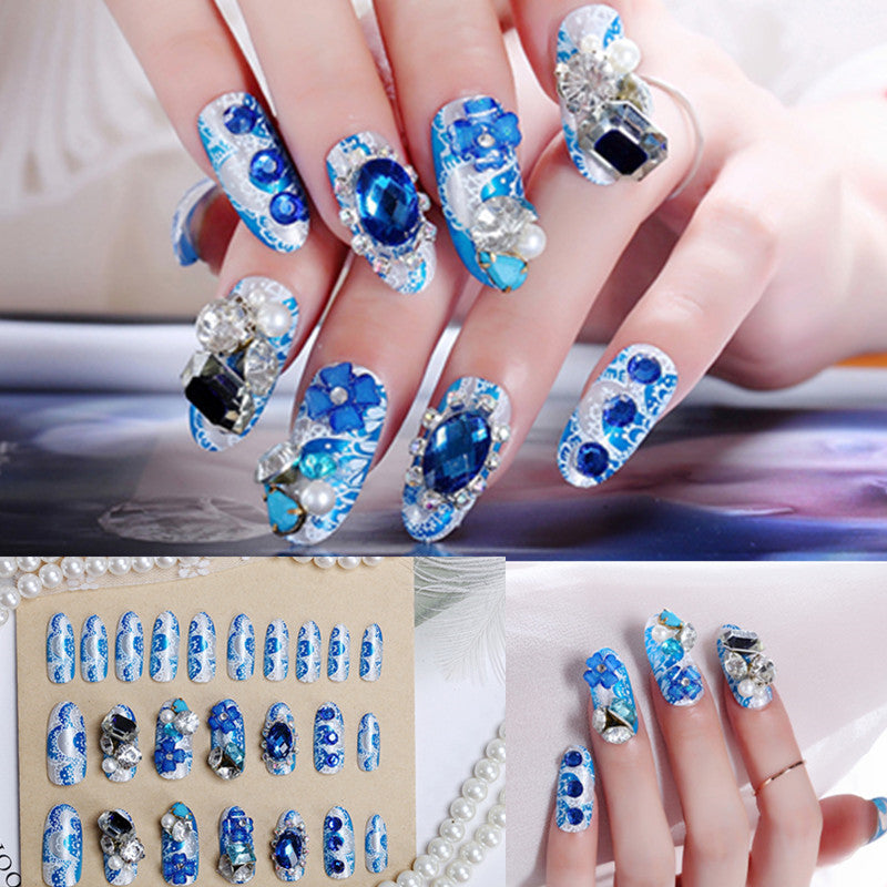 Nail Art Finished Crown Bow Knot Drill Fake Nail Patch    Home Decor Supply | Online Retail | ShoreShopper.com
