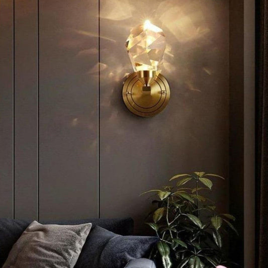Copper Modern Villa Art Rotating Light Luxury Crystal Wall Lamp    Home Decor Supply | Online Retail | ShoreShopper.com