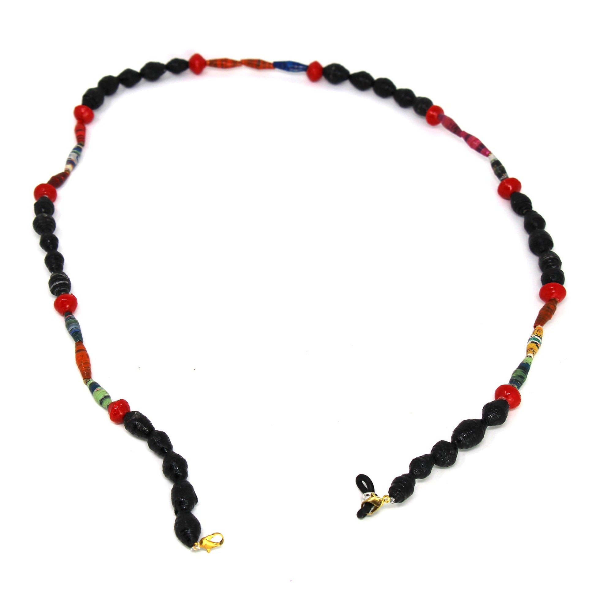 Face Mask/Eyeglass Paper Bead Chain, Black and Red    Home Decor Supply | Online Retail | ShoreShopper.com