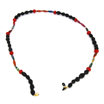 Face Mask/Eyeglass Paper Bead Chain, Black and Red    Home Decor Supply | Online Retail | ShoreShopper.com