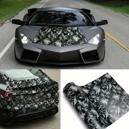 Skull Decal Sticker 11.81in X 59.84in (30x152cm) 3D Wall Art Gothic-Halloween-Motorcycle Decor Waterproof Self-Adhesive Removable Vinyl Cyberpunk Grunge Style for Walls, Vehicles, Windows    Home Decor Supply | Online Retail | ShoreShopper.com