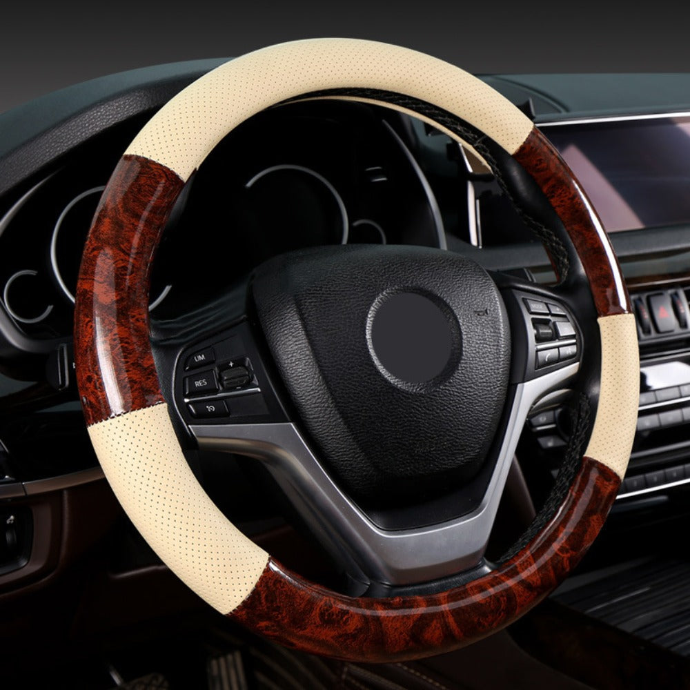 Non-Slip Steering Wheel Cover Compatible for - Breathable Imitation Wood with Red Wood Grain Pattern, Direct Fit Car Steering Grip (No Inner) - Interior Upgrade Wheel Cover    Home Decor Supply | Online Retail | ShoreShopper.com