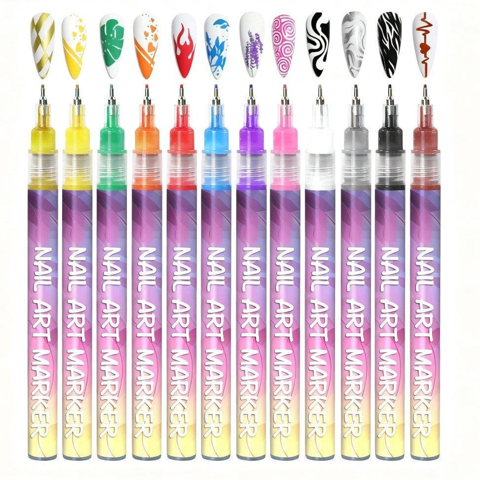 Doodle Nail Art Pen 12-color Liner Paint Brush Nail    Home Decor Supply | Online Retail | ShoreShopper.com