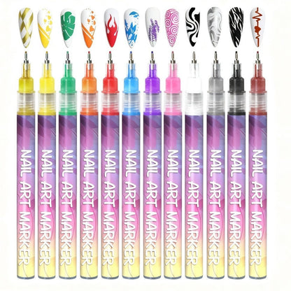 Doodle Nail Art Pen 12-color Liner Paint Brush Nail    Home Decor Supply | Online Retail | ShoreShopper.com