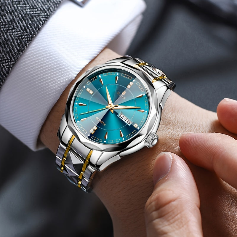 RUIGE Men's Watch Quartz Watch Luminous Stainless Steel Luxury Calendar Men's Chronograph Watch Timepiece Thanksgiving Day    Home Decor Supply | Online Retail | ShoreShopper.com