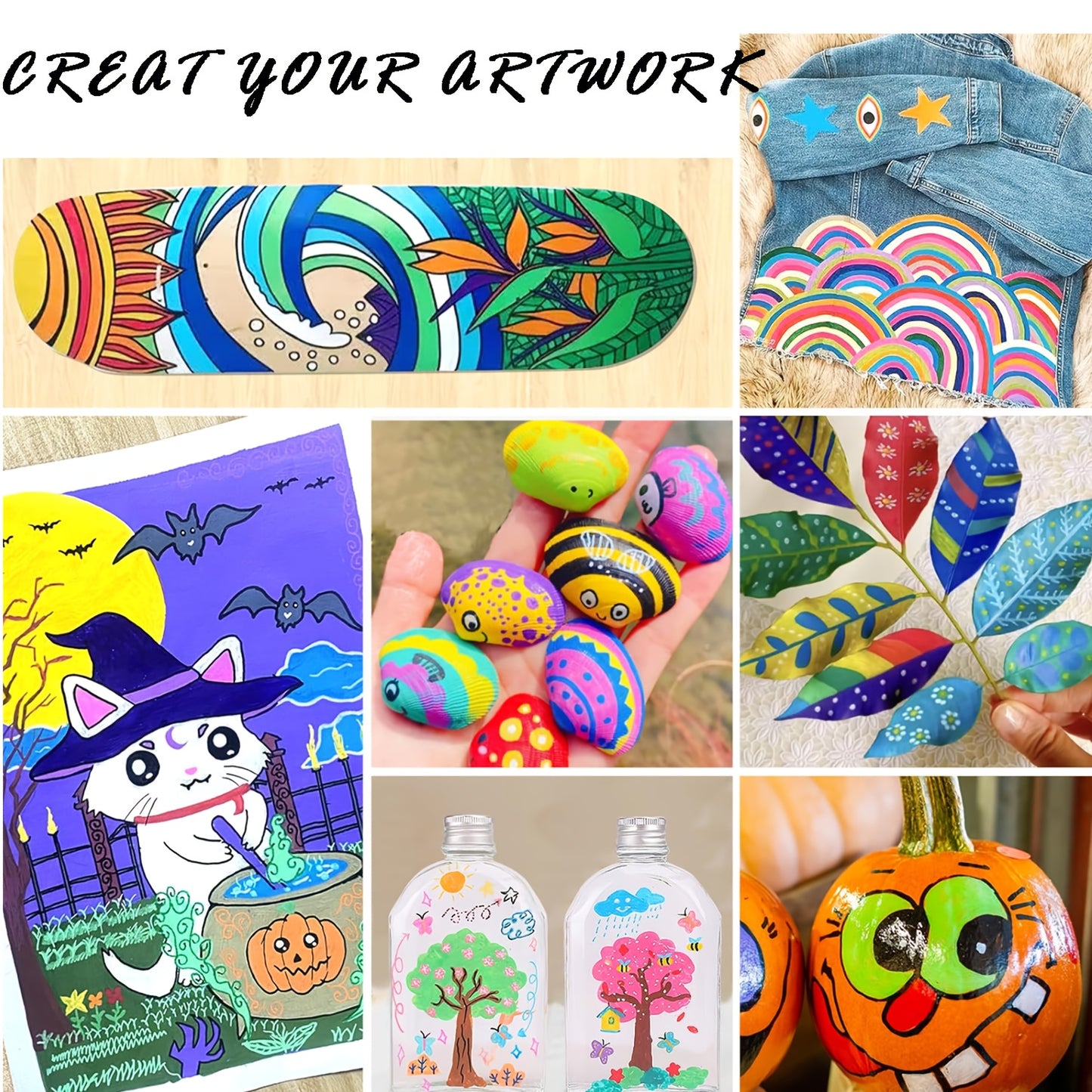 12/24/36/48/60/72Color Acrylic Paint Marker, Brush Head Can Be Used for Rock Metal Glass Wood Canvas Ceramic Plastic Art And DIY Hand-painting, Back to School Season Halloween Christmas Birthday Gifts - ShoreCo.Shop