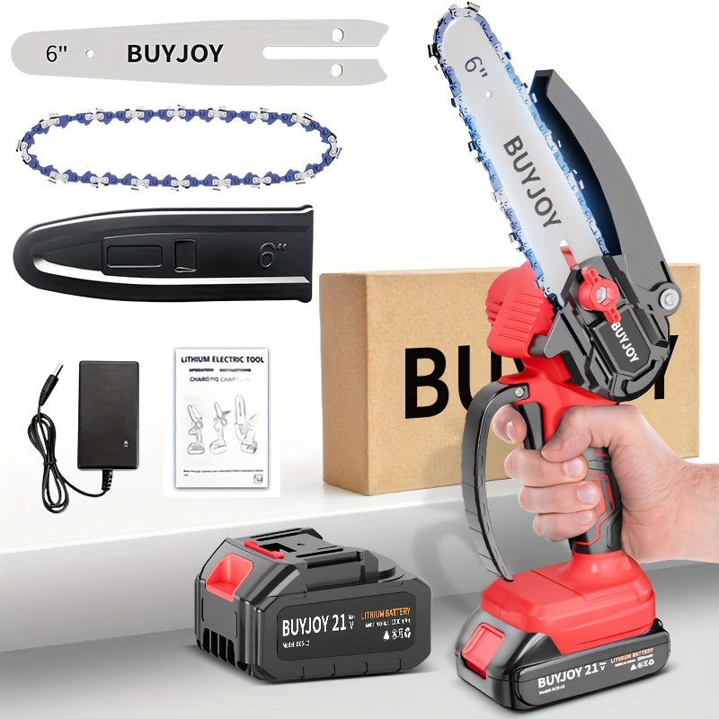 6-inch Cordless Lightweight Electric Landscaping Chainsaw w/ L-ion Battery, Chain And Fast Charger    Home Decor Supply | Online Retail | ShoreShopper.com