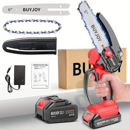 6-inch Cordless Lightweight Electric Landscaping Chainsaw w/ L-ion Battery, Chain And Fast Charger    Home Decor Supply | Online Retail | ShoreShopper.com