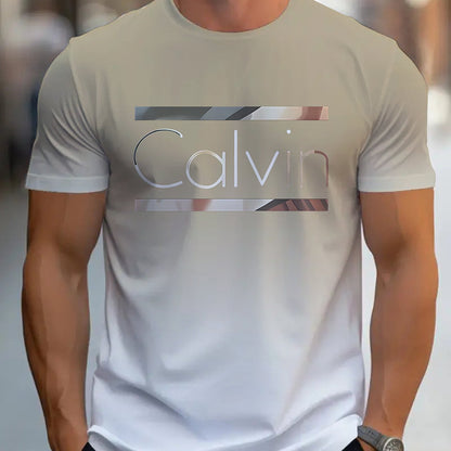 Summer Men'S 3D Digital Printing, Cool Gradual Change: "Calvin" Printed T-Shirt, Casual And Comfortable Versatile Men'S Round Neck Short Sleeves, Suitable for Daily And Sports Wear    Home Decor Supply | Online Retail | ShoreShopper.com