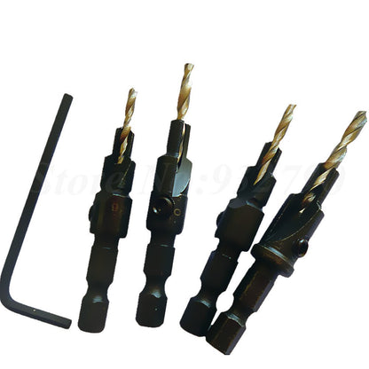 4pcs Hss Countersink Drill Bits 1 4 Quick Change Hole Hex Shank Screw Carpentry Countersink Bit Wood Hole Reamer W Hex Wrench    Home Decor Supply | Online Retail | ShoreShopper.com