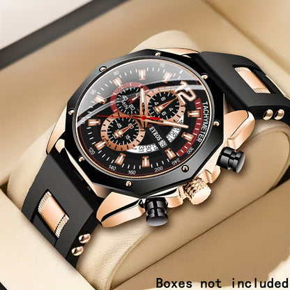 1pc Men'S Fashion Casual Quartz Watch, Silicone Strap, Date Display - Stylish Casual Wristwatch for Casual Attire, Casual Wristwatch | Sporty Watch Design | Quartz Movement, Thanksgiving, Christmas The Perfect Gift Reloj Para    Home Decor Supply | Online Retail | ShoreShopper.com