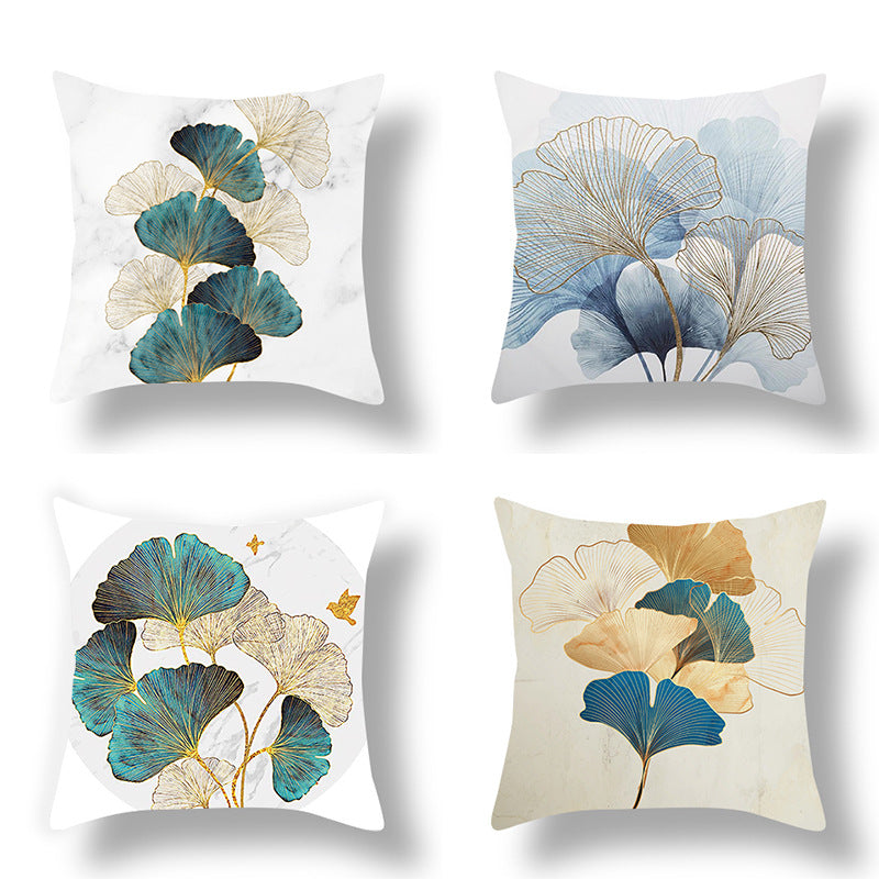 Ginkgo Leaf Printed Peach Skin Velvet Pillowcase    Home Decor Supply | Online Retail | ShoreShopper.com