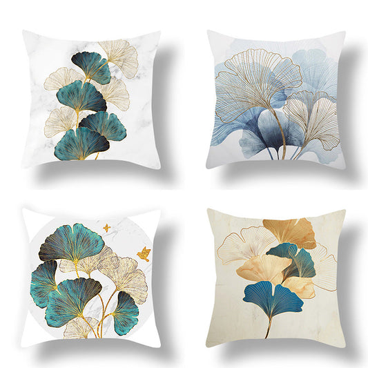 Ginkgo Leaf Printed Peach Skin Velvet Pillowcase    Home Decor Supply | Online Retail | ShoreShopper.com