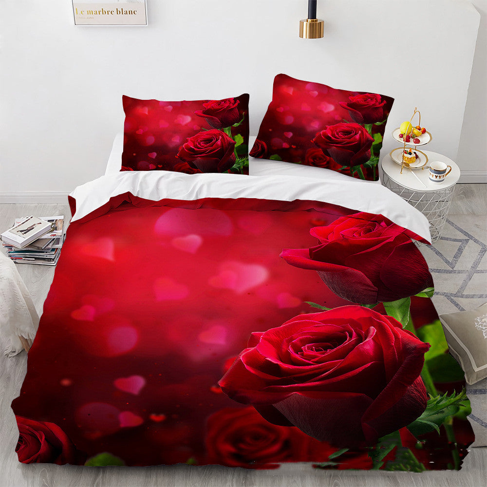 3D Digital Printing Three-piece Home Rose Series    Home Decor Supply | Online Retail | ShoreShopper.com