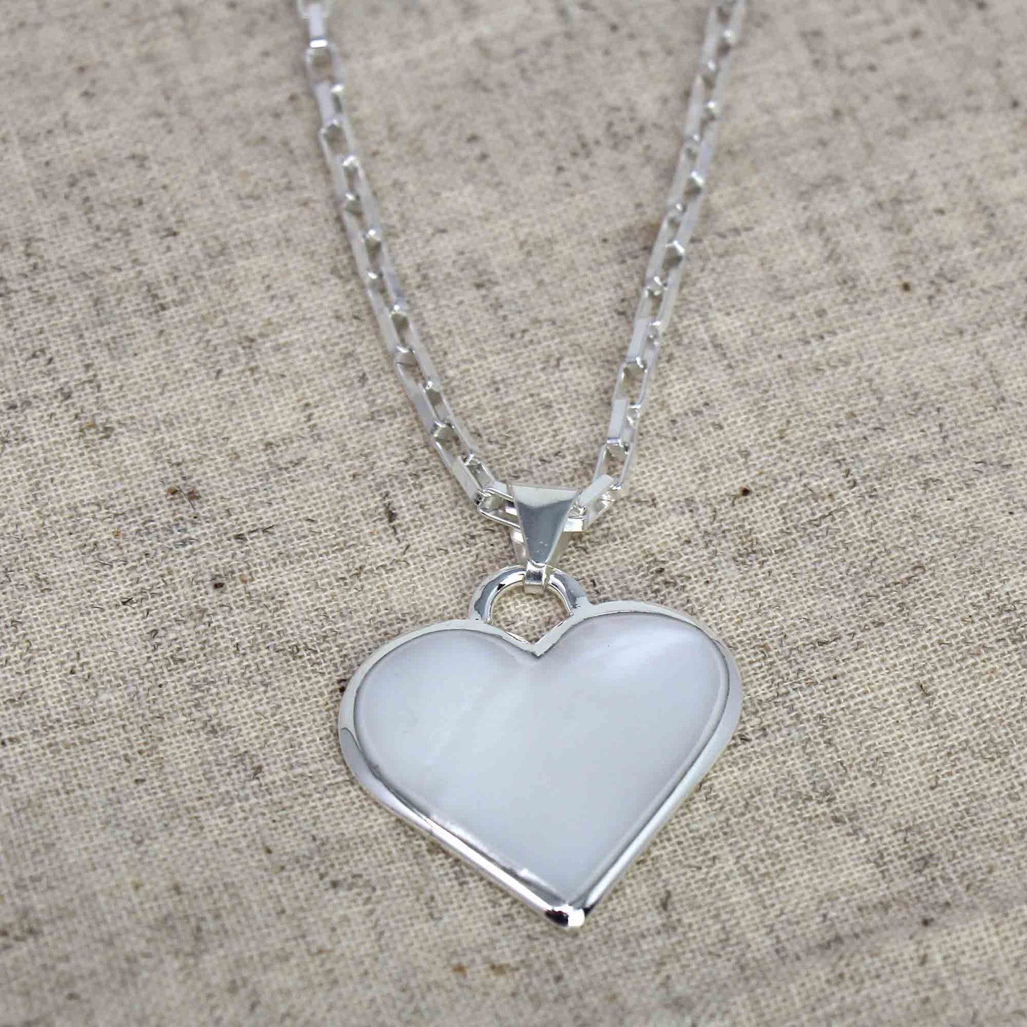 Corazon Blanco White Heart Pendant with Chain    Home Decor Supply | Online Retail | ShoreShopper.com