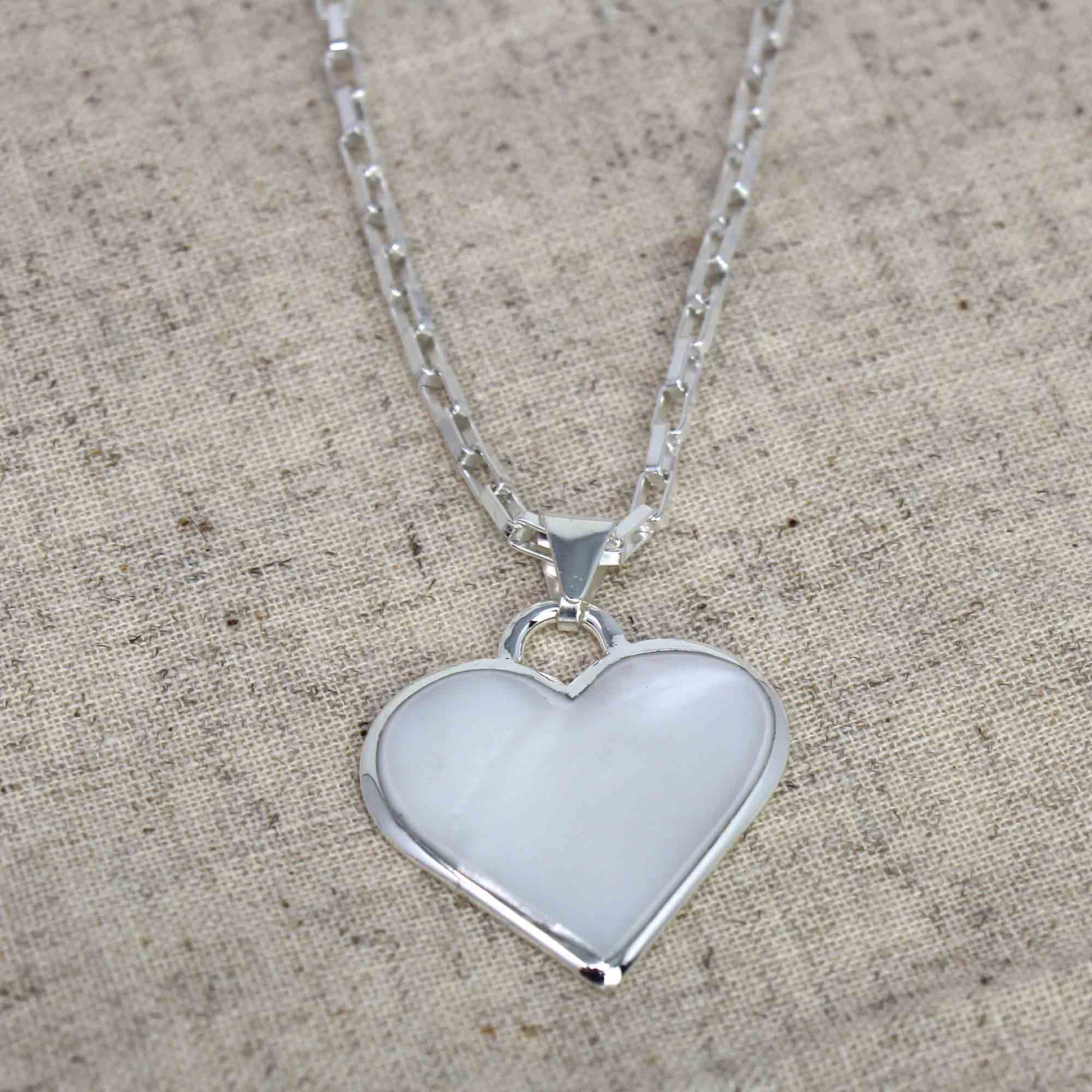 Corazon Blanco White Heart Pendant with Chain    Home Decor Supply | Online Retail | ShoreShopper.com