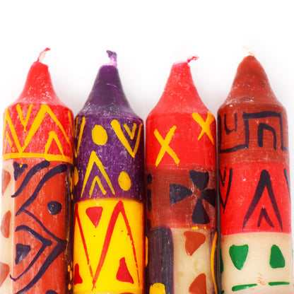 Hand-Painted 4" Dinner or Shabbat Candles, Set of 4  (Indabuko Design)    Home Decor Supply | Online Retail | ShoreShopper.com