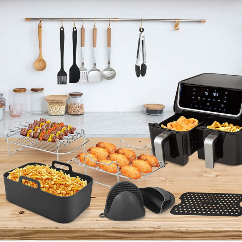Air Fryer Accessories Rectangular Set Double Pot Grill    Home Decor Supply | Online Retail | ShoreShopper.com